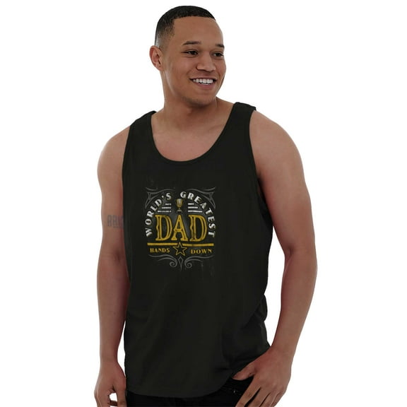 Trophy Dad Worlds Greatest Father Tank Top Sleeveless Tee Men Brisco Brands S