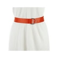 thumbnail image 4 of Cinturón de doble hebilla en D para damas, cinturón de lona de color sólido, cinturones ajustables para la cintura, talla única, rojo naranja, 4 of 5