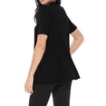 thumbnail image 3 of Women's Casual Short Sleeve Draped Open Front Solid Cardigan, 3 of 6
