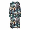 thumbnail image 7 of Edvintorg Womens Nightgowns & Sleepshirts Plus Size Floral Printed Cerw Neck Long Sleeve Casual House Dresses Women's Lounge Multicolor XXL, 7 of 7
