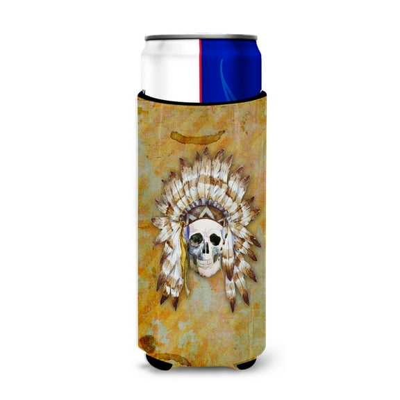 Carolines Treasures BB5121MUK Day of the Dead Indian Skull Michelob Ultra Hugger for slim cans Slim Can multicolor