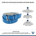 thumbnail image 5 of CTM Girl's Perforated Casual Belt with Roller Buckle, 5 of 5