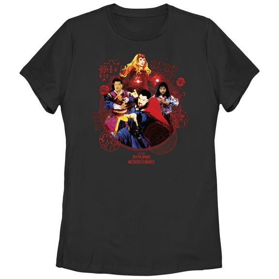Women's Marvel Doctor Strange in the Multiverse of Madness Magical Heroes Graphic Tee Black X Large