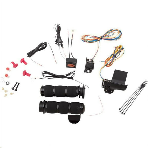 Avon Air Cushion Black Heated Grips w/Throttle Boss for TBW (AIR-90-A-B-F-RH)