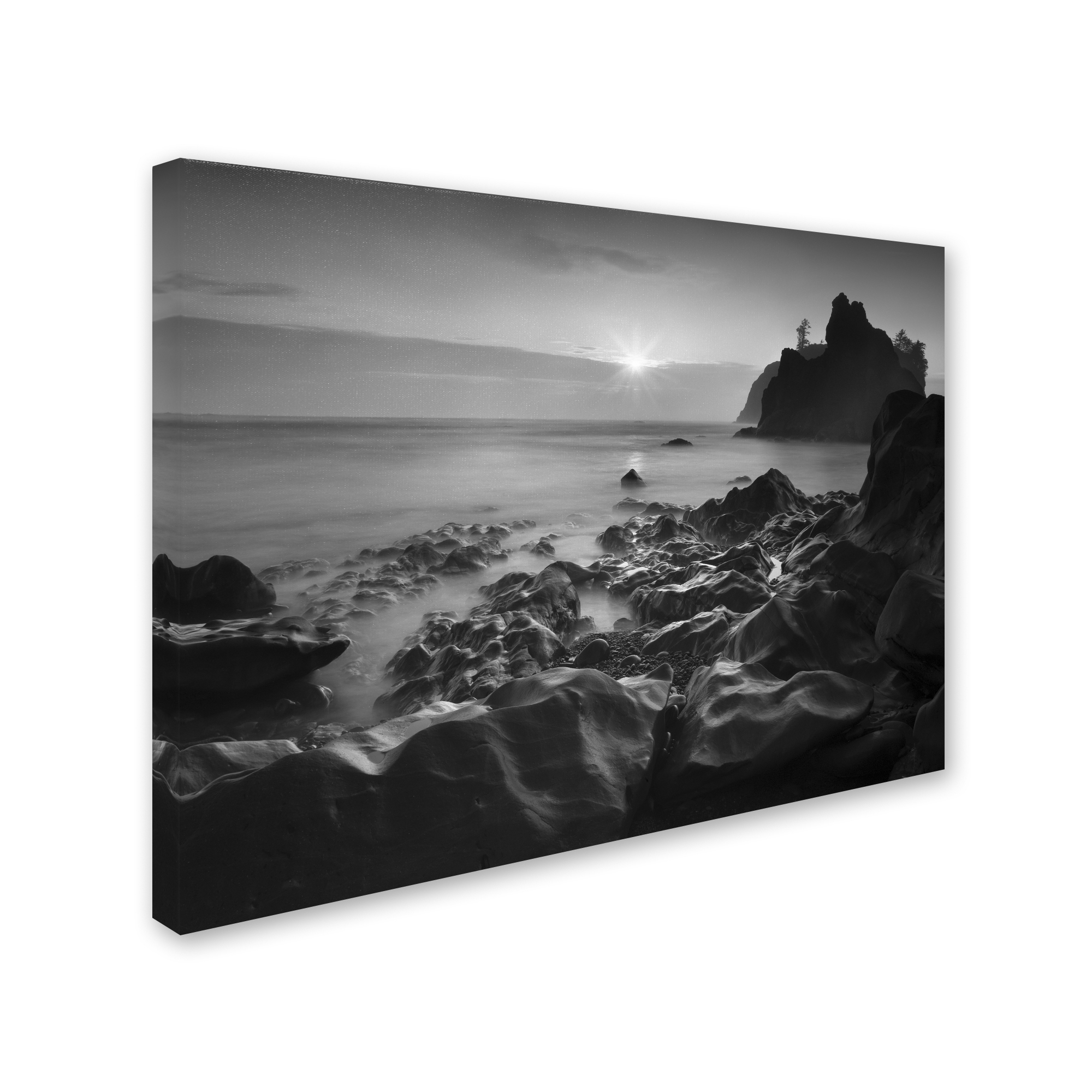 Trademark Fine Art "Sunset At Ruby Beach" Canvas Art by Moises Levy