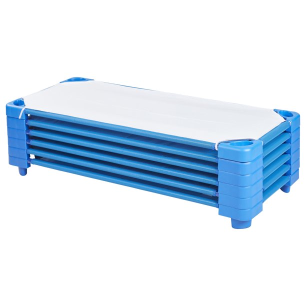 Stackable Kiddie Cot Standard with Sheet ReadytoAssemble Blue