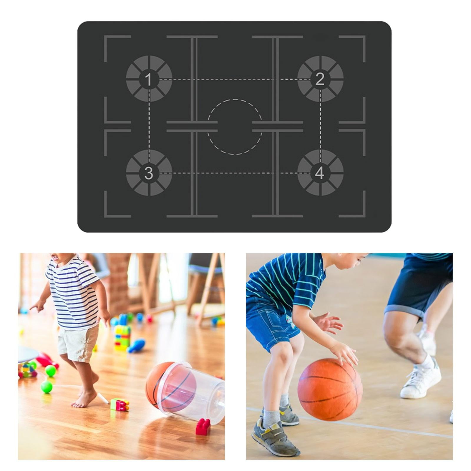 DimyFew Basketball Training Mat Antislip Mute Dribbling Ball Control Basketball Footstep Gray