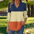 thumbnail image 2 of Womens Long Sleeve T-Shirts Long Sleeve Chest Pocket Button Henley Neck Striped Graphic Tunic Tops Loose Casual Tees (M, Multicolor), 2 of 7