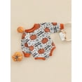 thumbnail image 3 of Douhoow Infant Girls Boys Halloween Pumpkin Romper Baby Long Sleeve Sweatshirt Jumpsuit Outwear, 3 of 8