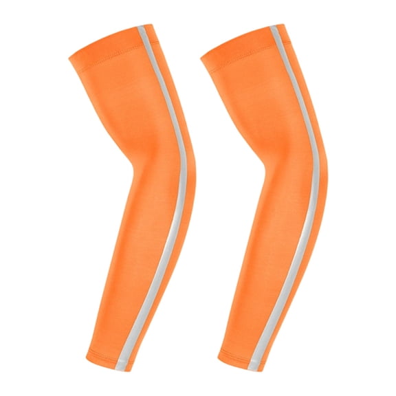 VONCOS Toptop 2 Pairs UPF 50 UV Protection Cooling Arm Sleeves for Men Women Outdoor Sports Tattoo Cover Up Orange,Size Free Size