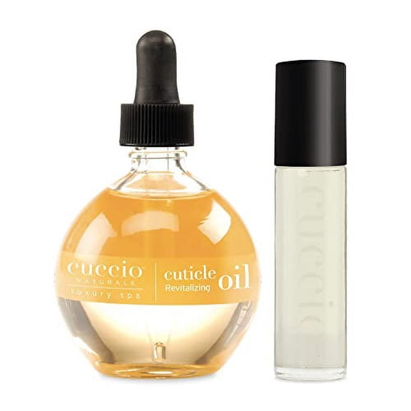 Cuccio Naturale Cuticle Revitalizing Oil Set - Hydrating Oils for Instant Cuticle Repair for Dry, Damaged Skin and Nails - Paraben and Cruelty-Free Formula - Soothing Milk and Honey Fragrance - 2 pc