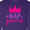 thumbnail image 4 of Inktastic Nap Queen, Princess, Crown, Stars, Sleep, Sleeping Long Sleeve T-Shirt, 4 of 5