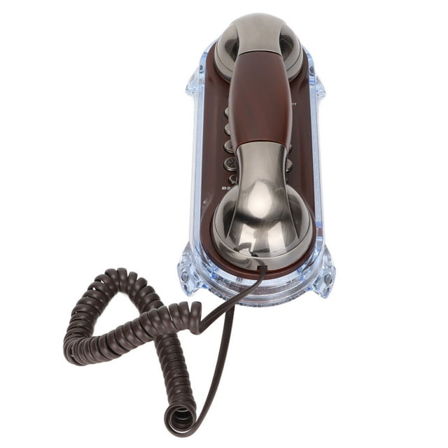 Retro Wall Phone, Wearable Metal Texture Wired Landline Bottom Light Retro For Office For Home For Hotel Ancient Nickel Color,Purple Bronze