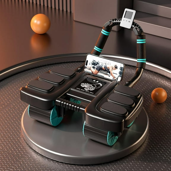 2025 New Ab Wheel Roller with Elbow Support - Automatic Rebound Abdominal Wheel Roller, The Upgraded Four-wheel Abdominal Wheel Core Workout Equipment Home Gym Abs Machine