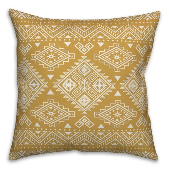 Creative Products Mustard Tribal 18x18 Spun Poly Pillow