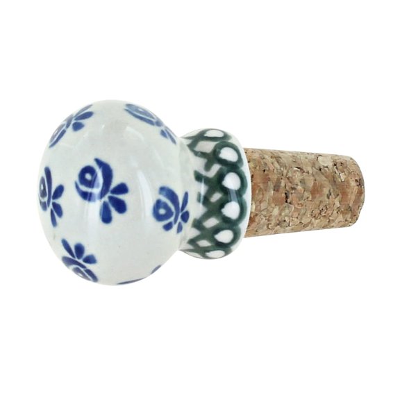 Blue Rose Polish Pottery Blue Rose Wine Cork