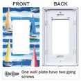 thumbnail image 3 of Yayeee Rocker Switch Wall Plate 1-Gang 4.6"x2.9" Home Decorative Outlet Cover, Green Sailboats, 3 of 6