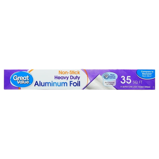 Great Value NonStick Heavy Duty Aluminum Foil, 35 sq ft