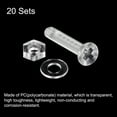 thumbnail image 3 of Uxcell M3 x 20mm Plastic Phillips Machine Screws with Nuts and Flat Washers, PC Flat Head Machine Bolts 20 Sets, 3 of 4