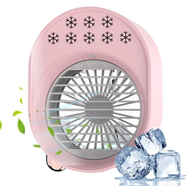 Air Cooler 500mL Mini Space Cooler with Misting Desktop Air Conditioning Fan with 3 Wind Speeds Colorful USB Powered Quiet Air Cooler Cooling Fan for Home Room Office