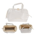 thumbnail image 1 of Bolso de Maquillaje Unique Bargains de Gran Capacidad PU para Viaje, Bolsa Cosmética para Mujeres, Bolsa de Aseo Impermeable y Duradera con Múltiples Compartimentos Beige, 1 of 1