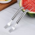 thumbnail image 5 of 2-in-1 Stainless Steel Watermelon Cutter, Watermelon Slicer & Fork, Fruit Cutter Tool for Watermelon, Mango, Pitaya, Portable for Camping, Picnics, Home, Parties, 5 of 8