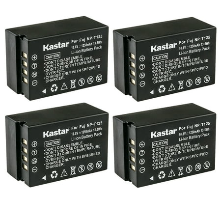Image of Kastar FNP-T125 Battery 4-Pack Replacement for Fujifilm NP-T125 NPT125 Battery BC-T125 Charger Fujifilm GFX 50S GFX50S GFX 50R GFX50R GFX 100 GFX100 Camera Fujifilm VG-GFX1 Grip