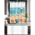 thumbnail image 6 of No Hook Cloth Fabric Shower Curtain with Snap in Liner, Ocean Starfish Waterproof Shower Curtains Set with See Through Top Window, Coastal Seaside Shell Modern Beach Bath Curtains Shower 66"x72", 6 of 6