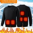 thumbnail image 2 of Heated Hoodie for Men, Electric Heating Sweatshirt with Lining with No Hood Color: Black Size: XL, 2 of 9