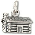 thumbnail image 1 of Sterling Silver 20" .8mm Box Chain 3D Small Rustic Log Cabin Chimney Pendant Necklace, 1 of 2