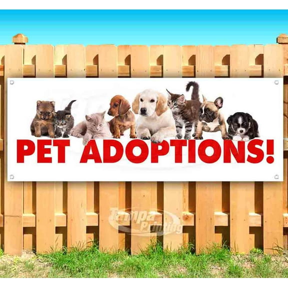 Pet Adoptions 13 oz Vinyl Banner With Metal Grommets