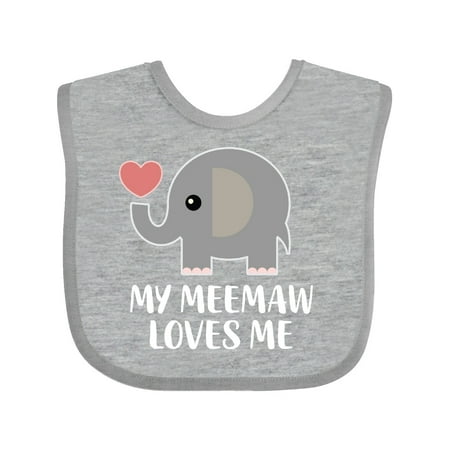 

Inktastic My Meemaw Loves Me Gift Gift Baby Boy or Baby Girl Bib