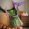 thumbnail image 4 of bbymog Halloween Costumes Girls' Fashion Performance Dresses Ctue Crewneck Short Sleeve Party Dress with Hat + Belt Girls Clothes Green 9 Years, 4 of 9