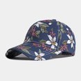 thumbnail image 1 of Gorra de béisbol con flores para mujer, gorra con estampado de flores y hojas de algodón, correa trasera suave, 1 unidad JAMW Sencillez, 1 of 3