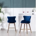 thumbnail image 5 of Roundhill Furniture Leland Fabric Upholstered Counter Height Wingback Stools, Set of 2, Blue, 5 of 11