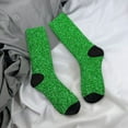 thumbnail image 5 of KLL Green Sparkling Shiny Print Cool Socks Men's Women's Crew Socks Funny Crazy Novelty Stockings, 5 of 6