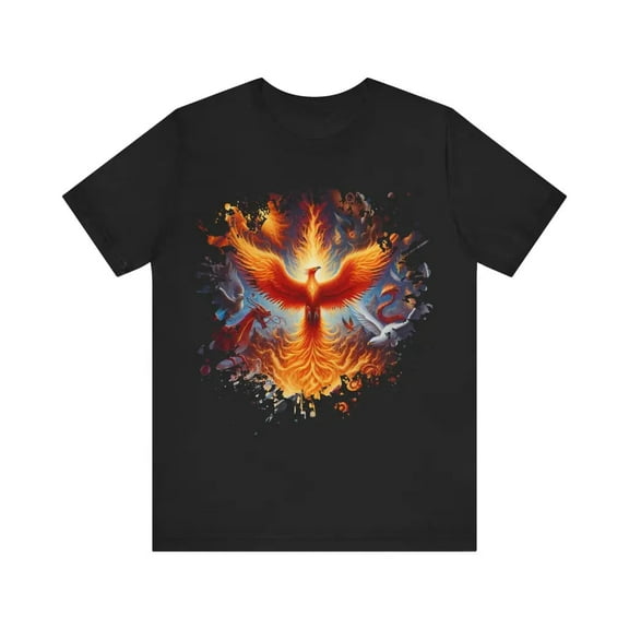 Phoenix and Dragons Dance of Fire and Water - Jersey Short Sleeve Tee
