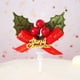 thumbnail image 2 of 24 piezas de adornos para palillos de pastel de Navidad, corona de árbol de Navidad en 3D con adornos para cupcakes con lazo, decoración para fiestas (patrón aleatorio), 2 of 7