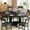 Black, variant on Tomnk Round Dining Table Set for 6, 7-Piece Kitchen Table and Chairs for 6, 47'' Round Dining Room Table Set with 6 Chairs, Space Saving Dining Table with Wood Base for Kitchen, Living Room, Black