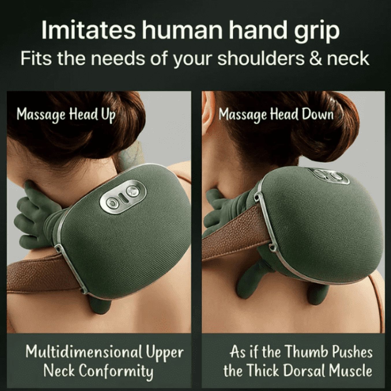 Massage Master for Shoulder, Shiatsu Back and Neck Massager for Neck, Lower Abdominal, discomfort Relief Deep Tissue with 3-Speed Adjustment - Perfect Gifts for Women, Men, Mom and Dad