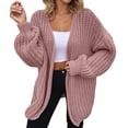 thumbnail image 2 of Cardigan Sweaters for Women Fall Winter Long Sleeve Open Front Knit Cardigans Sweater Coats Outerwear, 2 of 6