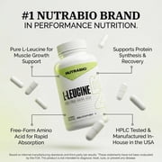 NutraBio Pure L-Leucine - Muscle Recovery and Support - Naturally Fermented Free Form Amino Acid - Vegan, Non-Gmo, Gluten Free - 400mg, 180 Capsules