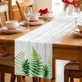 thumbnail image 5 of Table Runner - 48 Inch Long, Spring Leaves Kitchen Dining Table Runner Dresser Scarves, Pastoral Garden Botanical Gray Wooden Farmhouse Decor for Coffee Tables Wedding Party Banquet, 5 of 8