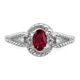 thumbnail image 2 of 925 Sterling Silver Polished Created Ruby and Diamond Ring Size 10 - Ring for Women, 2 of 5