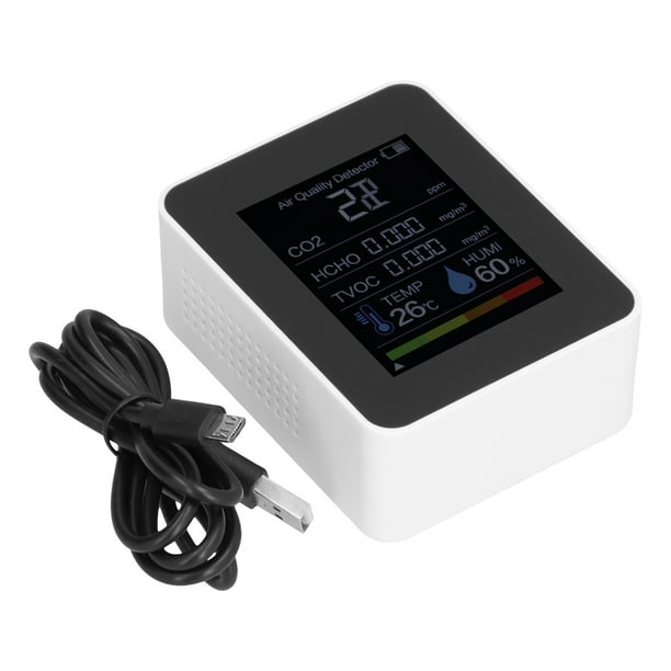 Sensor infrarrojo ZNAZ2CO3, detector de dióxido de carbono multifuncional 5 en 1 para el hogar (blanco)