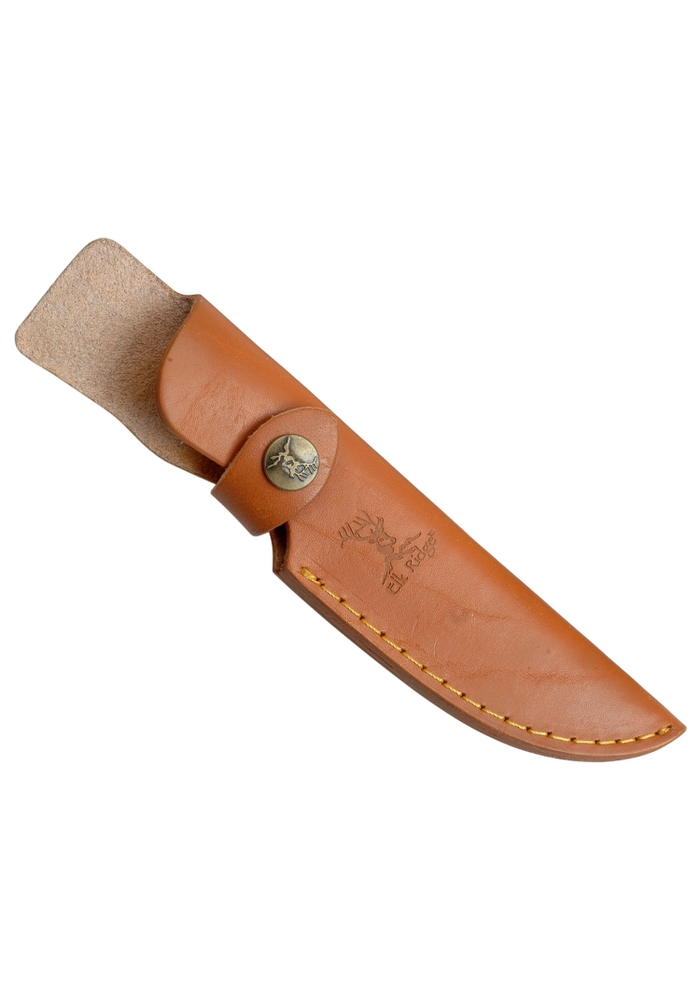 Elk Ridge ER-268 Fixed Blade Knife - 4" 3Cr13 Stainless Steel Blade, Brown Pakkawood Handle, Full Tang Outdoor Hunting Survival Knife with Leather Sheath