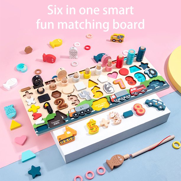 Teissuly Wooden Number Alphabet Puzzles Shape Sorting Counting Learning Toys for Toddlers Teissuly WER202311016371