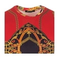 thumbnail image 4 of Men Crew T Shirt Makrom Turkey Medallion Chain Floral European 1217-417 Red New, 4 of 4