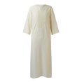 thumbnail image 1 of XDZJLR Men Shirts Spring And Autumn Fashion Embroidered Muslim Pullover Robe Tee, 1 of 7