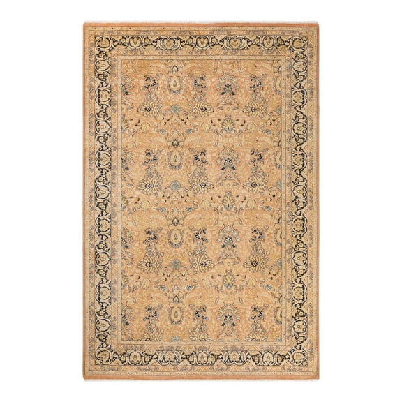 Hand-Knotted Wool Oriental Traditional Pink Area Rug 6' 2" x 9' 2"